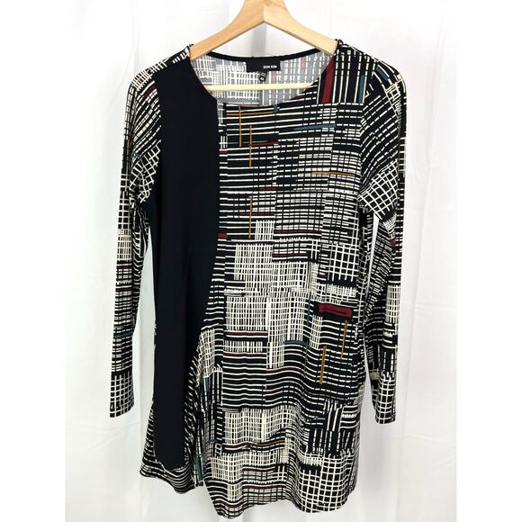SUN KIM Size XS Printed Tunic Top Long Sleeve Pullover Shirt Multicolor - Picture 1 of 5